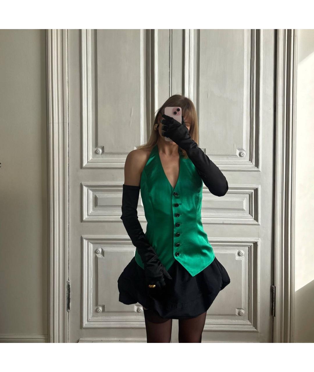 ESCADA Зеленая шелковая блузы, фото 2