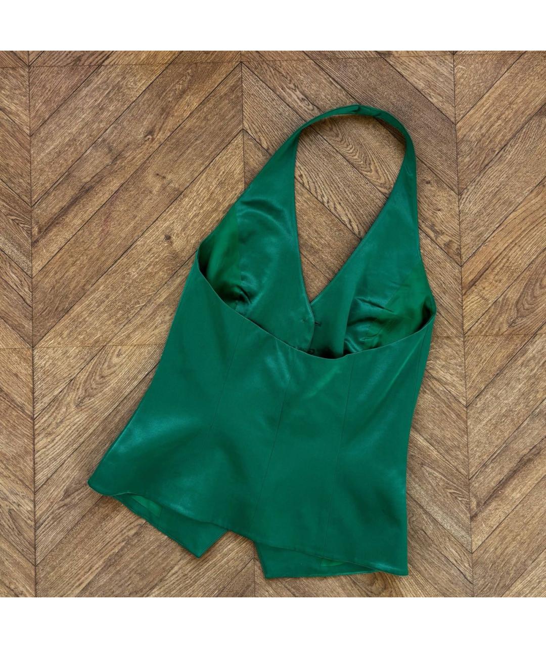 ESCADA Зеленая шелковая блузы, фото 4