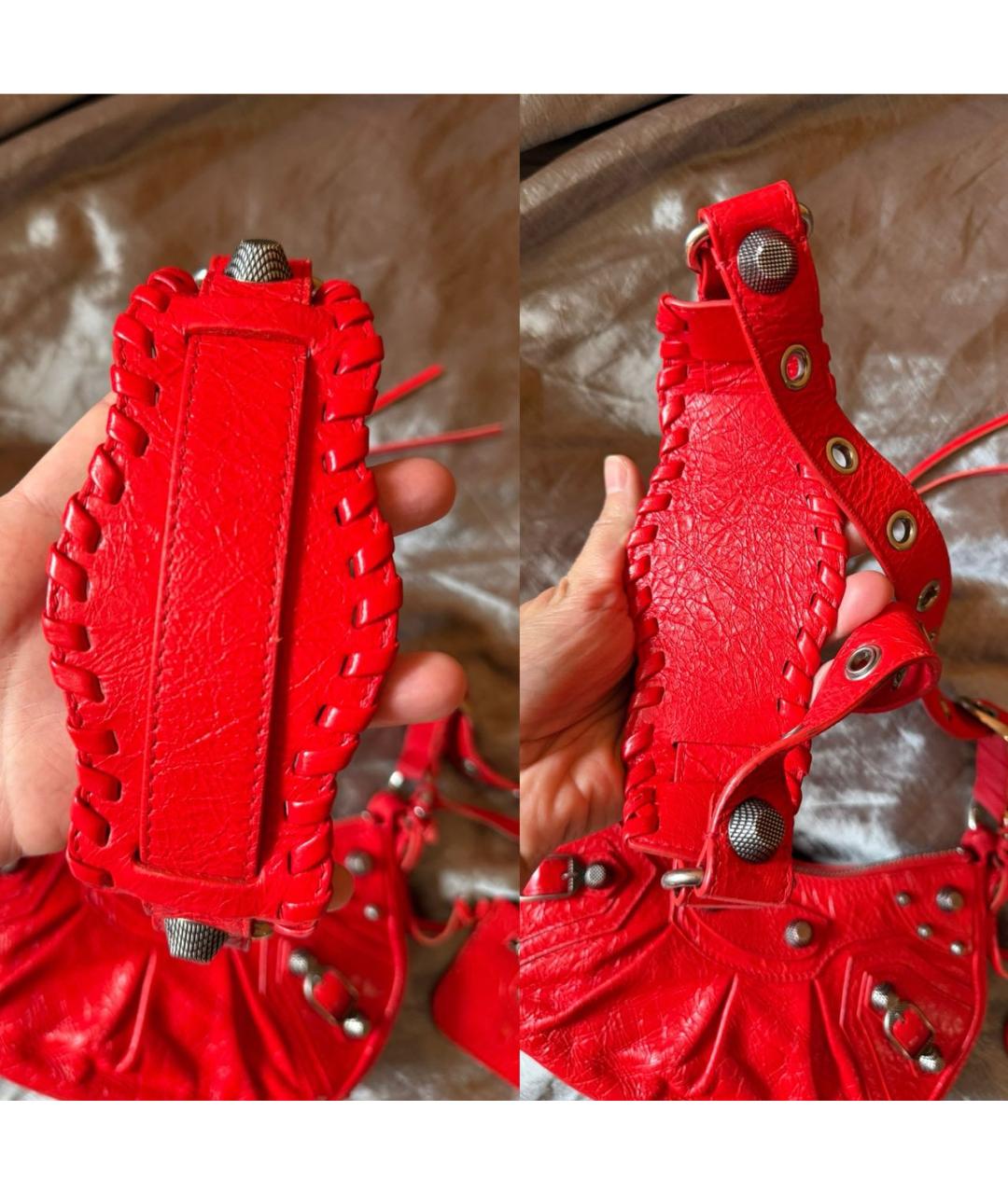 BALENCIAGA Красная кожаная сумка через плечо, фото 5