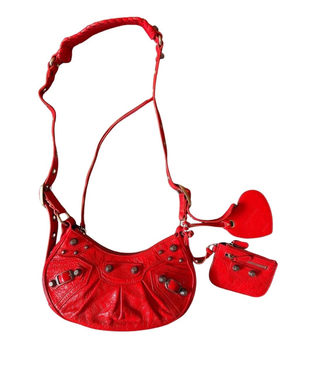 BALENCIAGA Красная кожаная сумка через плечо, фото 1