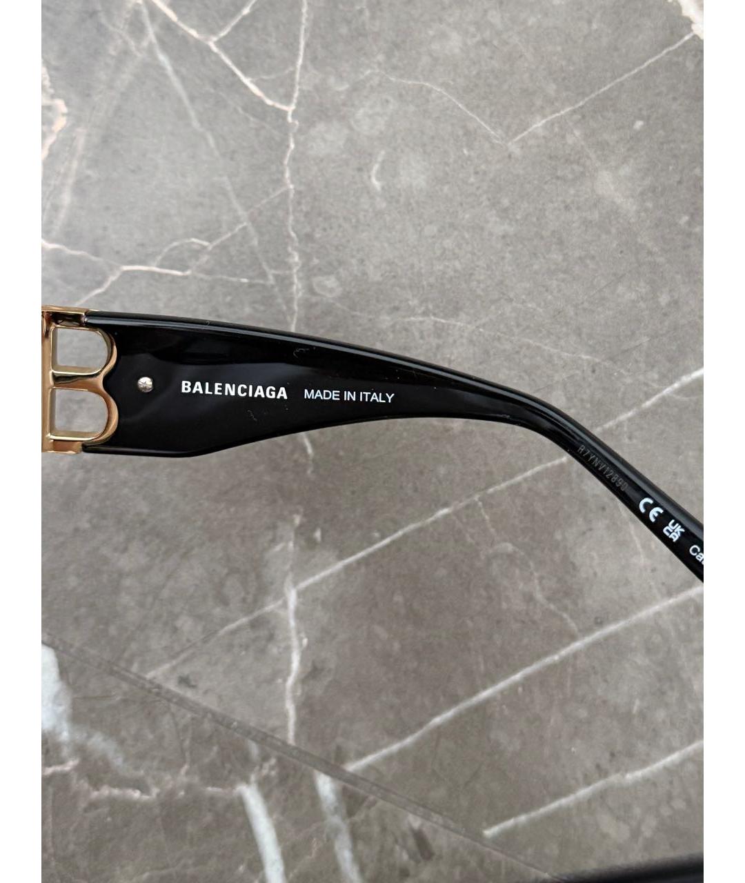 BALENCIAGA Черные пластиковые солнцезащитные очки, фото 6