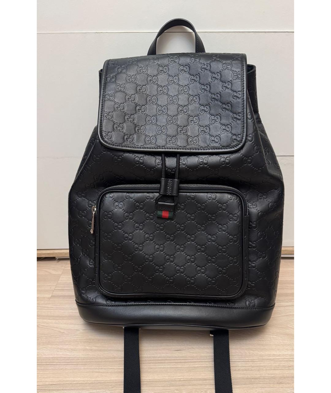 GUCCI Черный кожаный рюкзак, фото 9