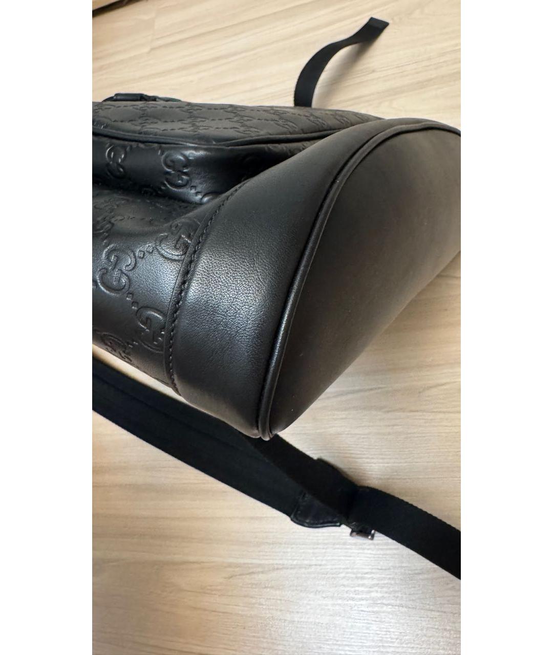 GUCCI Черный кожаный рюкзак, фото 3