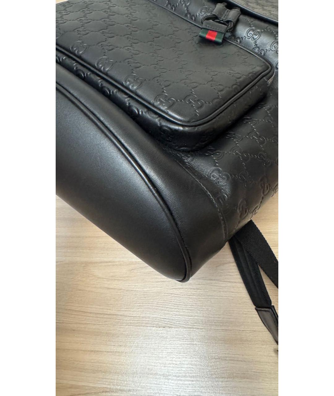 GUCCI Черный кожаный рюкзак, фото 4