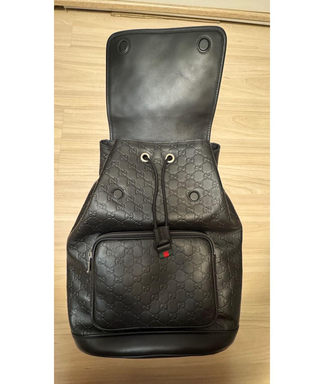 GUCCI Черный кожаный рюкзак, фото 7