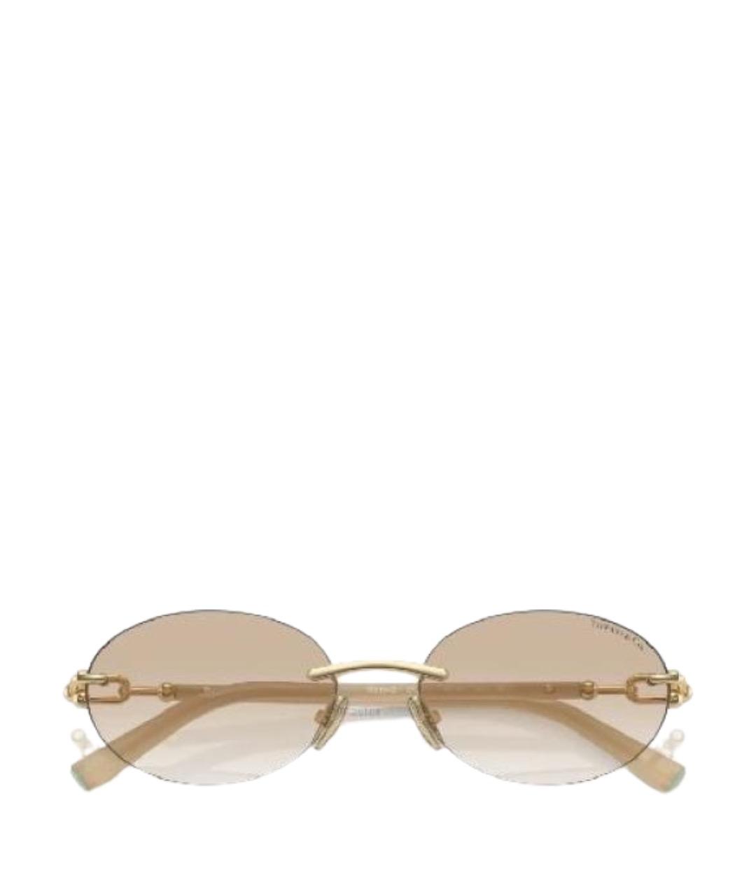 TIFFANY&CO Золотые металлические солнцезащитные очки, фото 1
