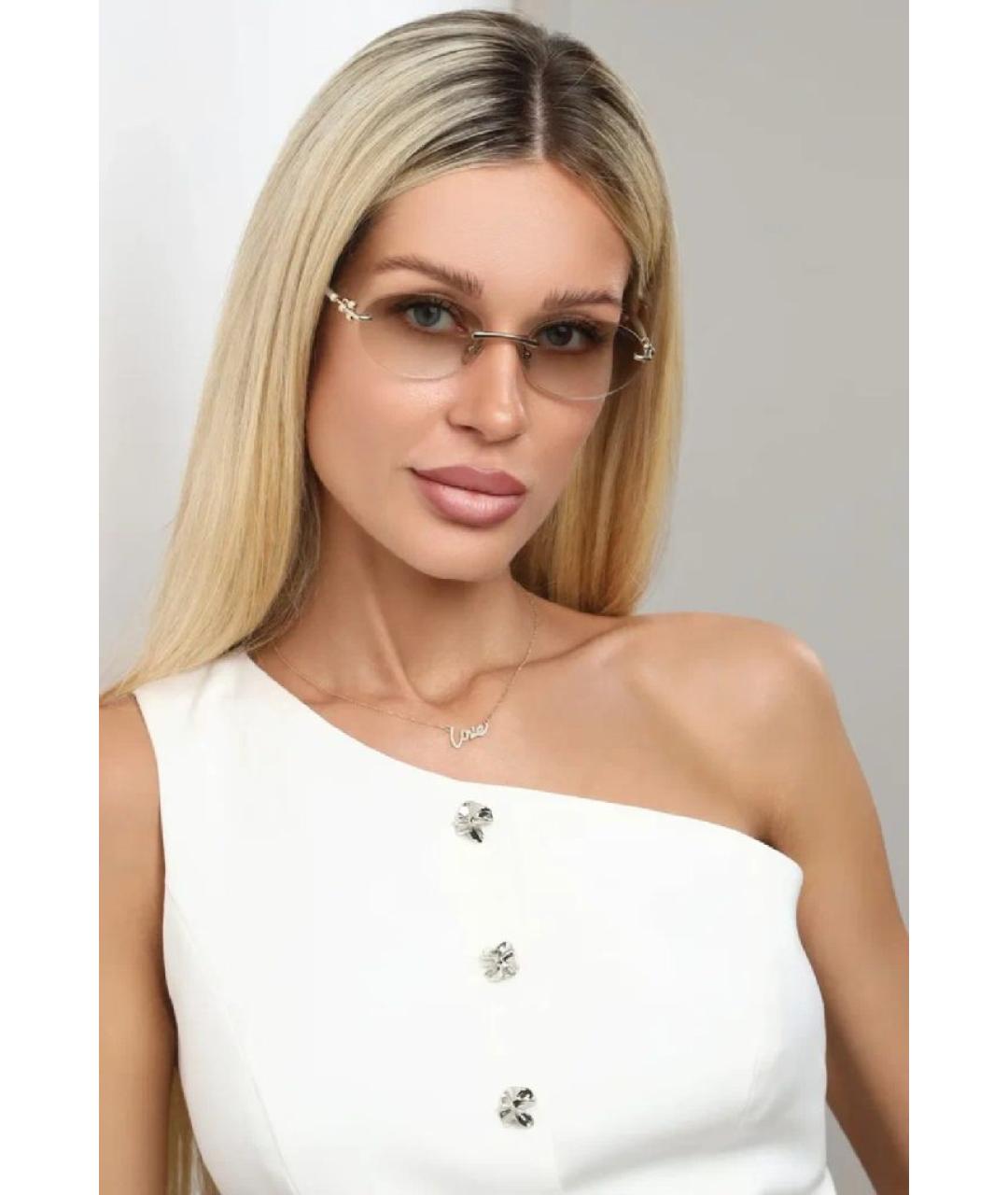 TIFFANY&CO Золотые металлические солнцезащитные очки, фото 9