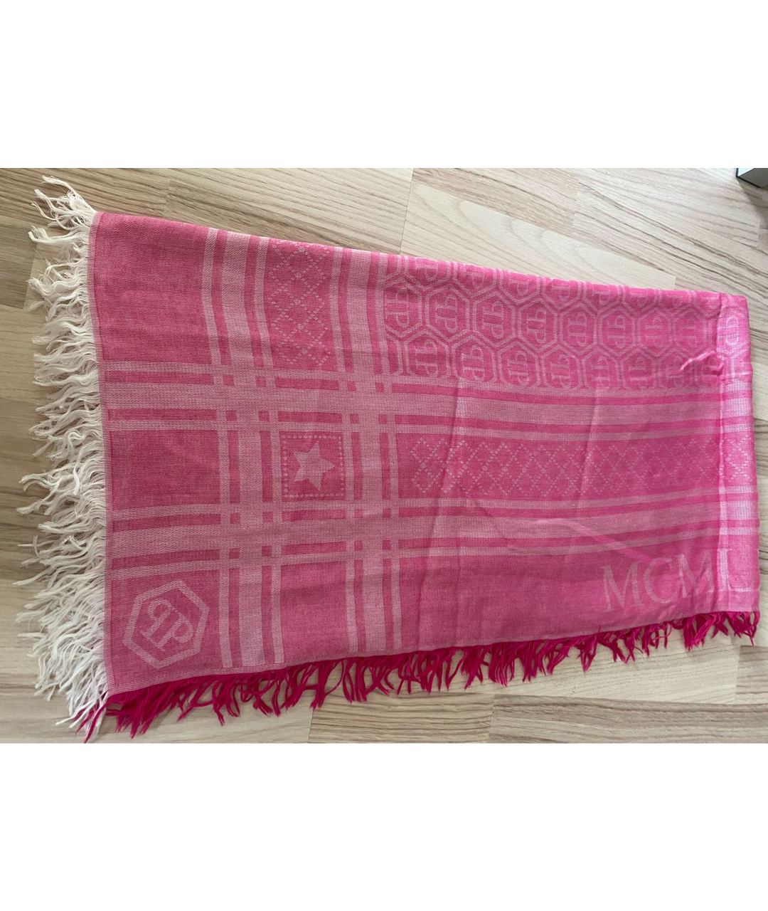 PHILIPP PLEIN Розовый хлопковый шарф, фото 2