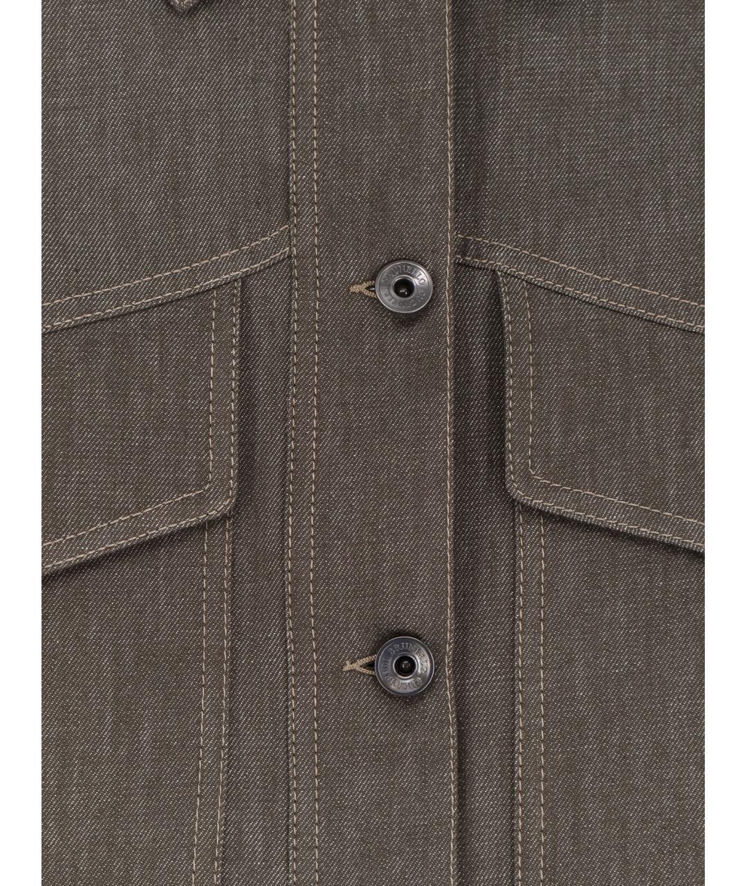 BRUNELLO CUCINELLI Хаки хлопковая куртка, фото 3