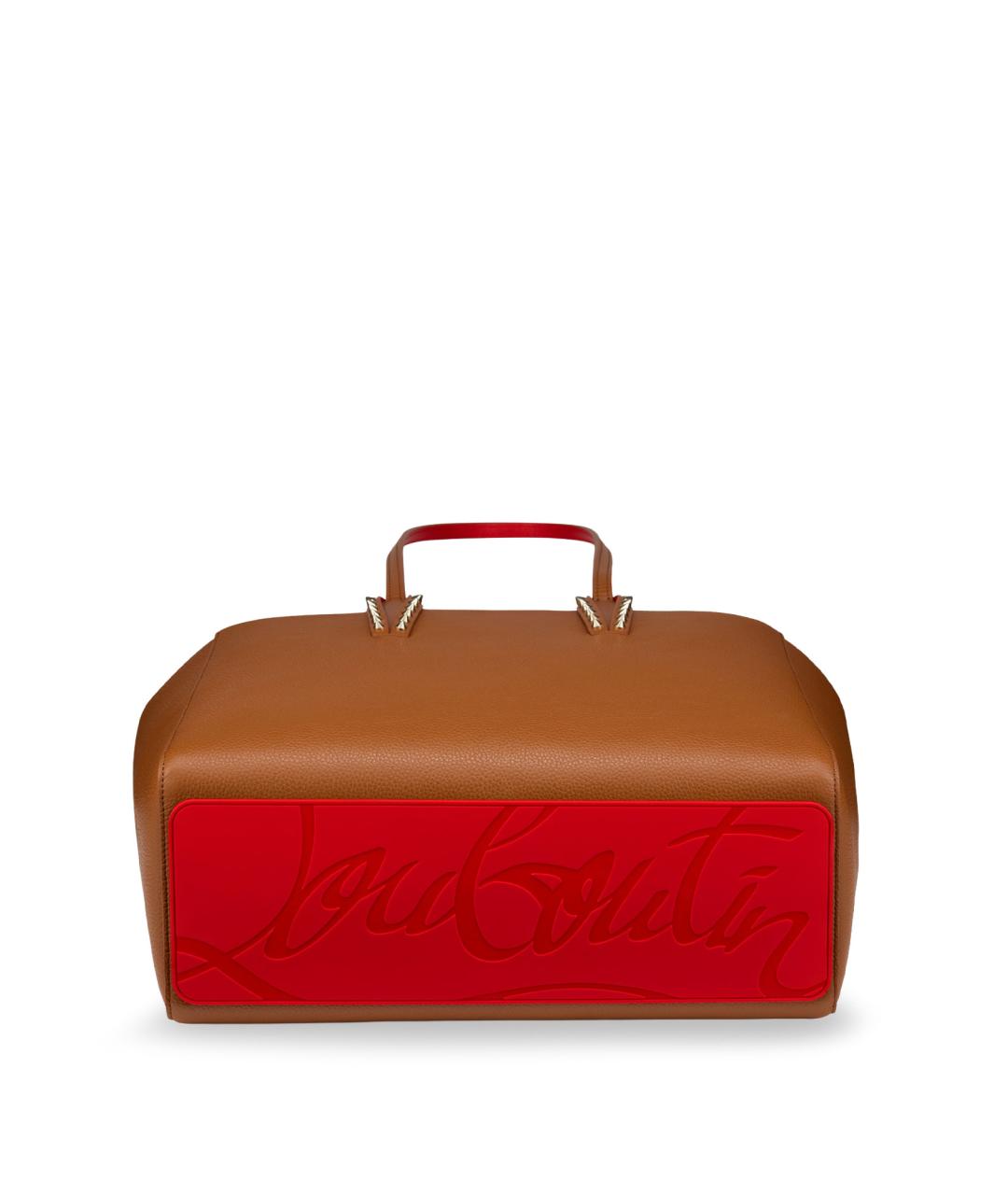 CHRISTIAN LOUBOUTIN Коричневая кожаная сумка тоут, фото 4