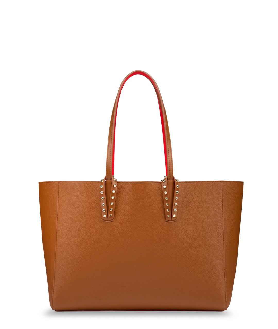 CHRISTIAN LOUBOUTIN Коричневая кожаная сумка тоут, фото 2