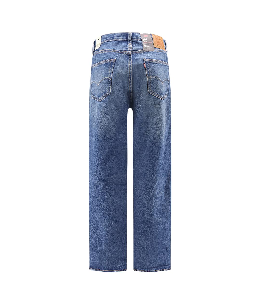 LEVI'S Синие хлопковые прямые джинсы, фото 2