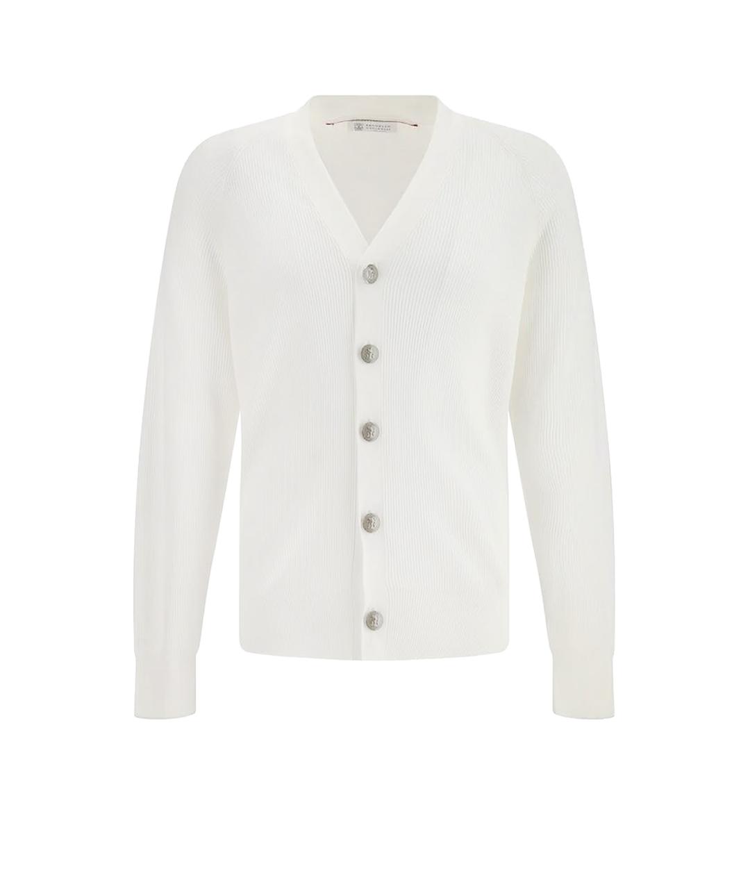 BRUNELLO CUCINELLI Белый хлопковый кардиган, фото 1
