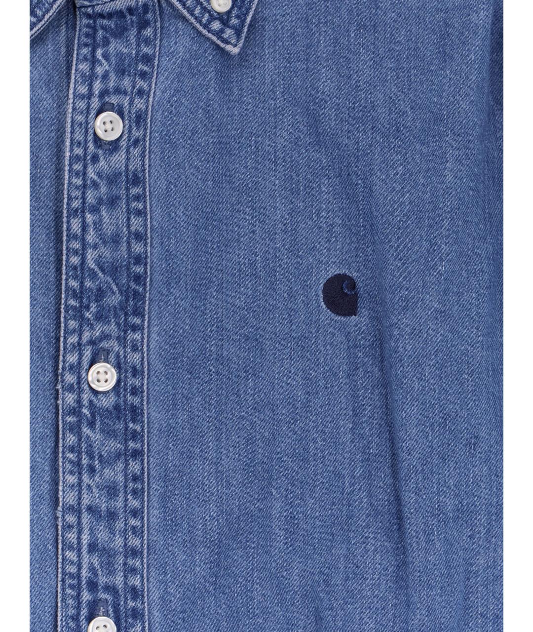 CARHARTT WIP Синяя хлопковая кэжуал рубашка, фото 3