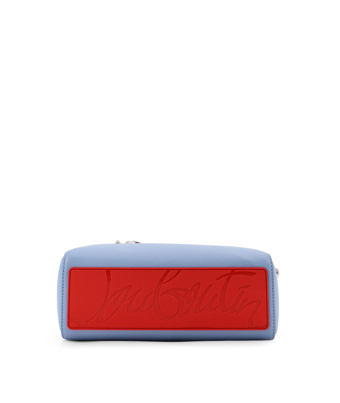 CHRISTIAN LOUBOUTIN Голубая кожаная сумка тоут, фото 4