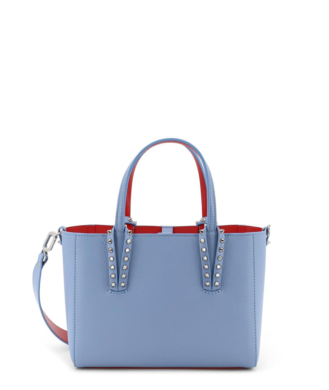 CHRISTIAN LOUBOUTIN Голубая кожаная сумка тоут, фото 1