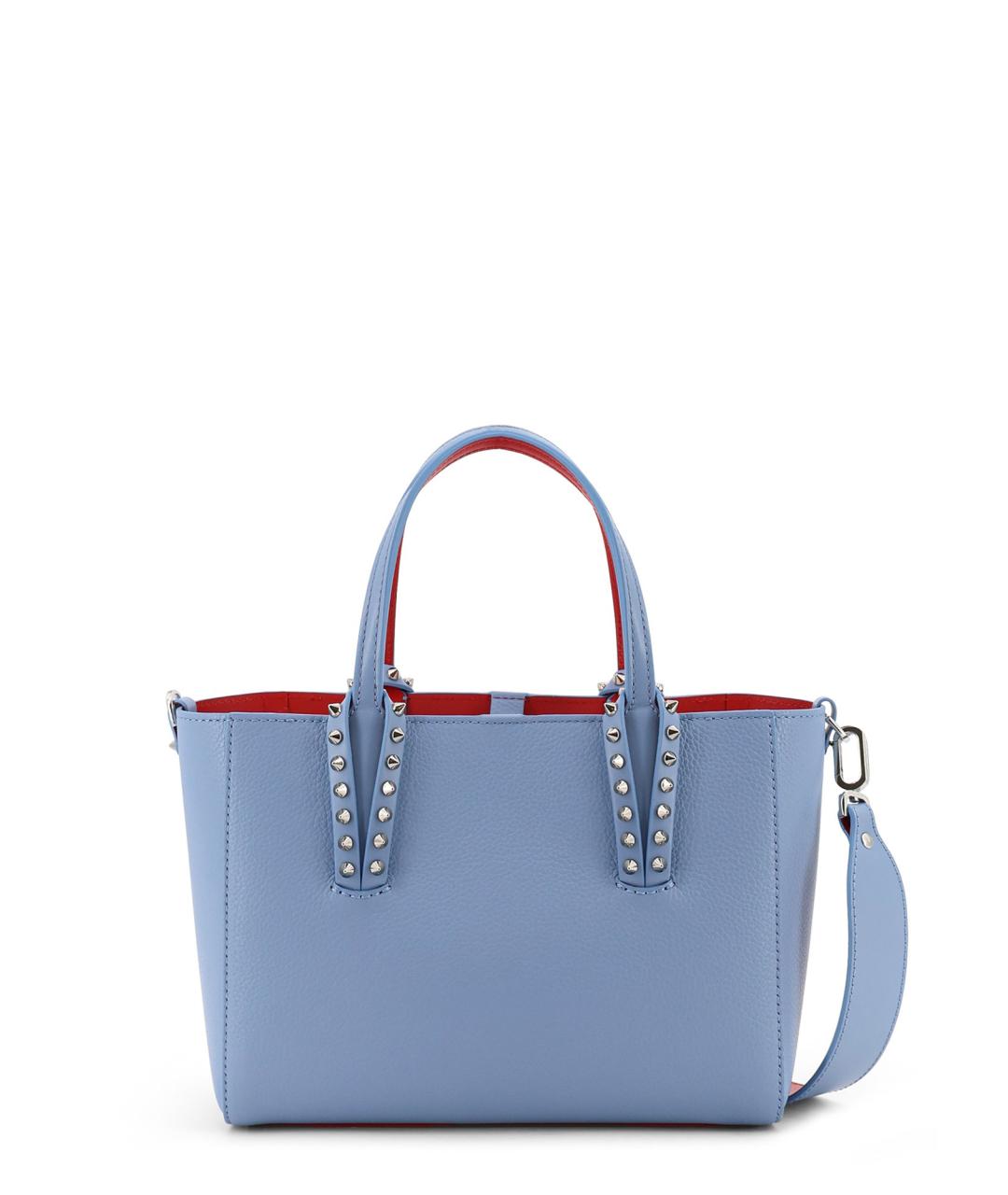 CHRISTIAN LOUBOUTIN Голубая кожаная сумка тоут, фото 2