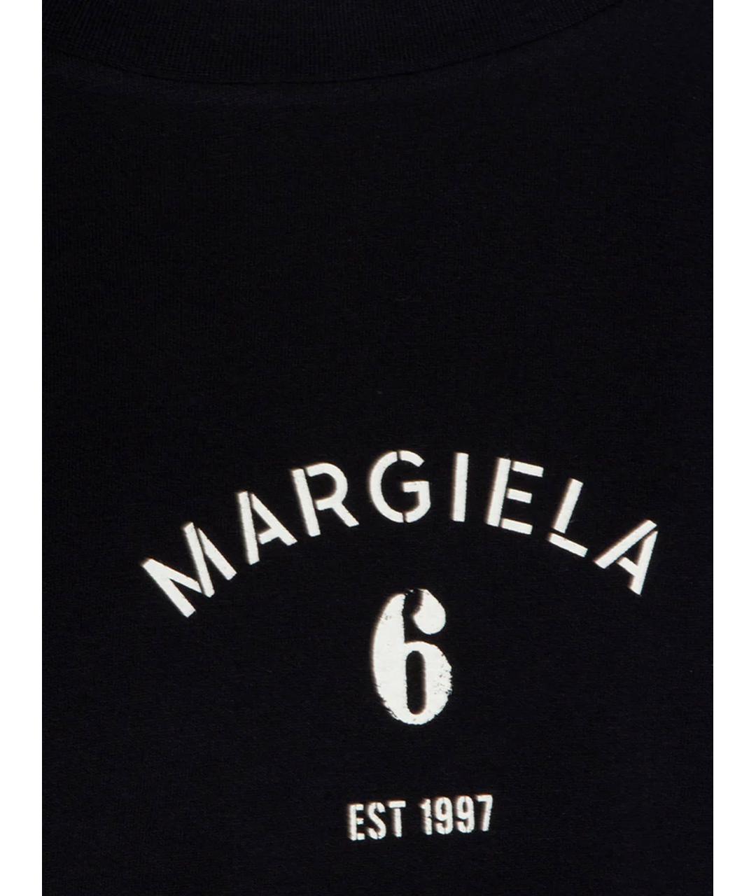 MM6 MAISON MARGIELA Черная хлопковая футболка, фото 3