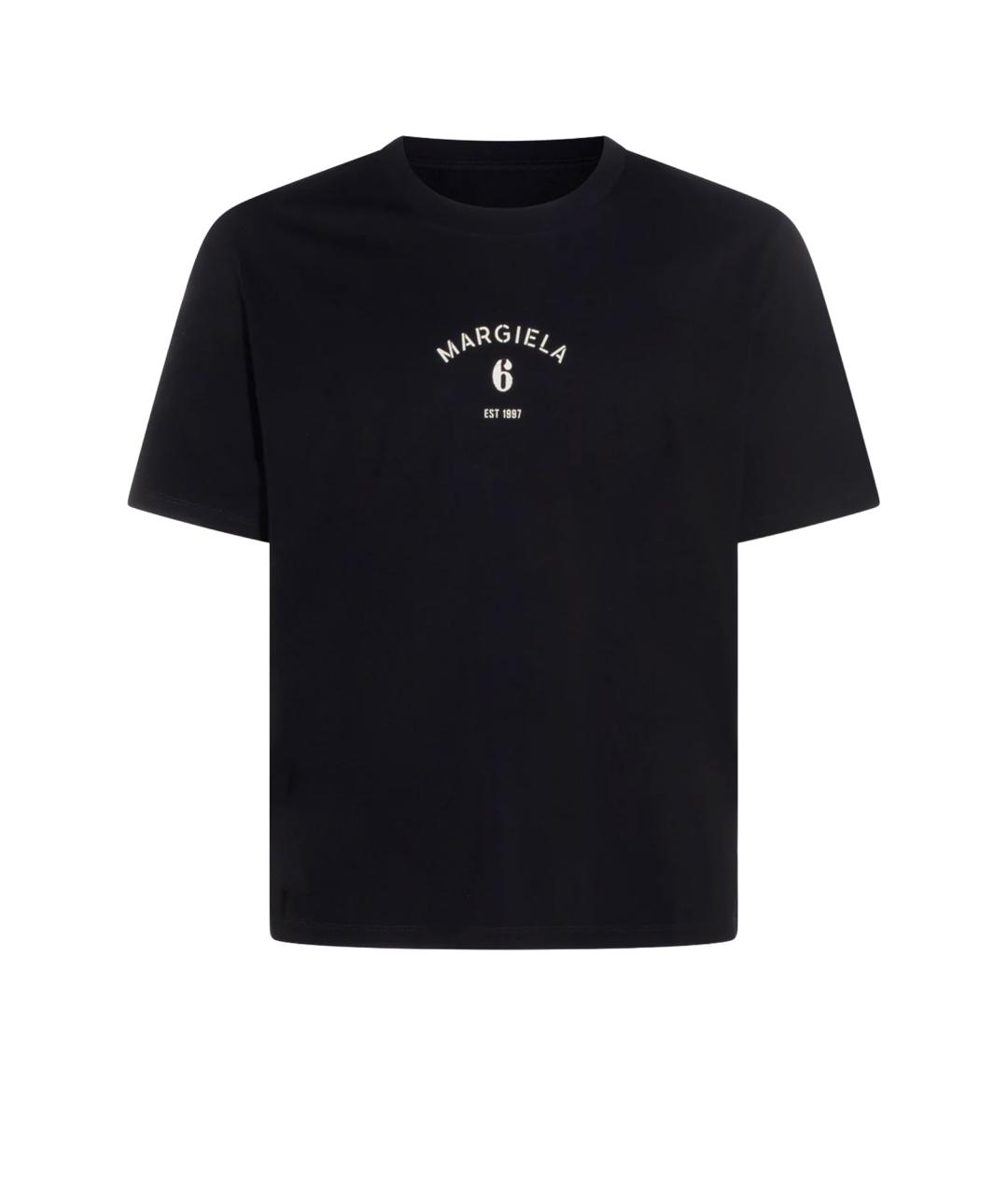 MM6 MAISON MARGIELA Черная хлопковая футболка, фото 1