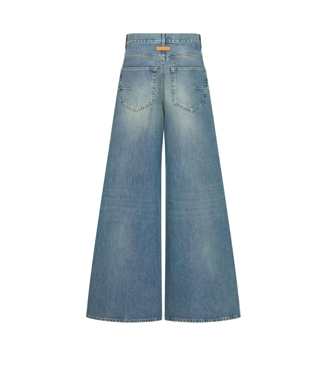 CHRISTIAN DIOR Голубые хлопковые джинсы клеш, фото 2