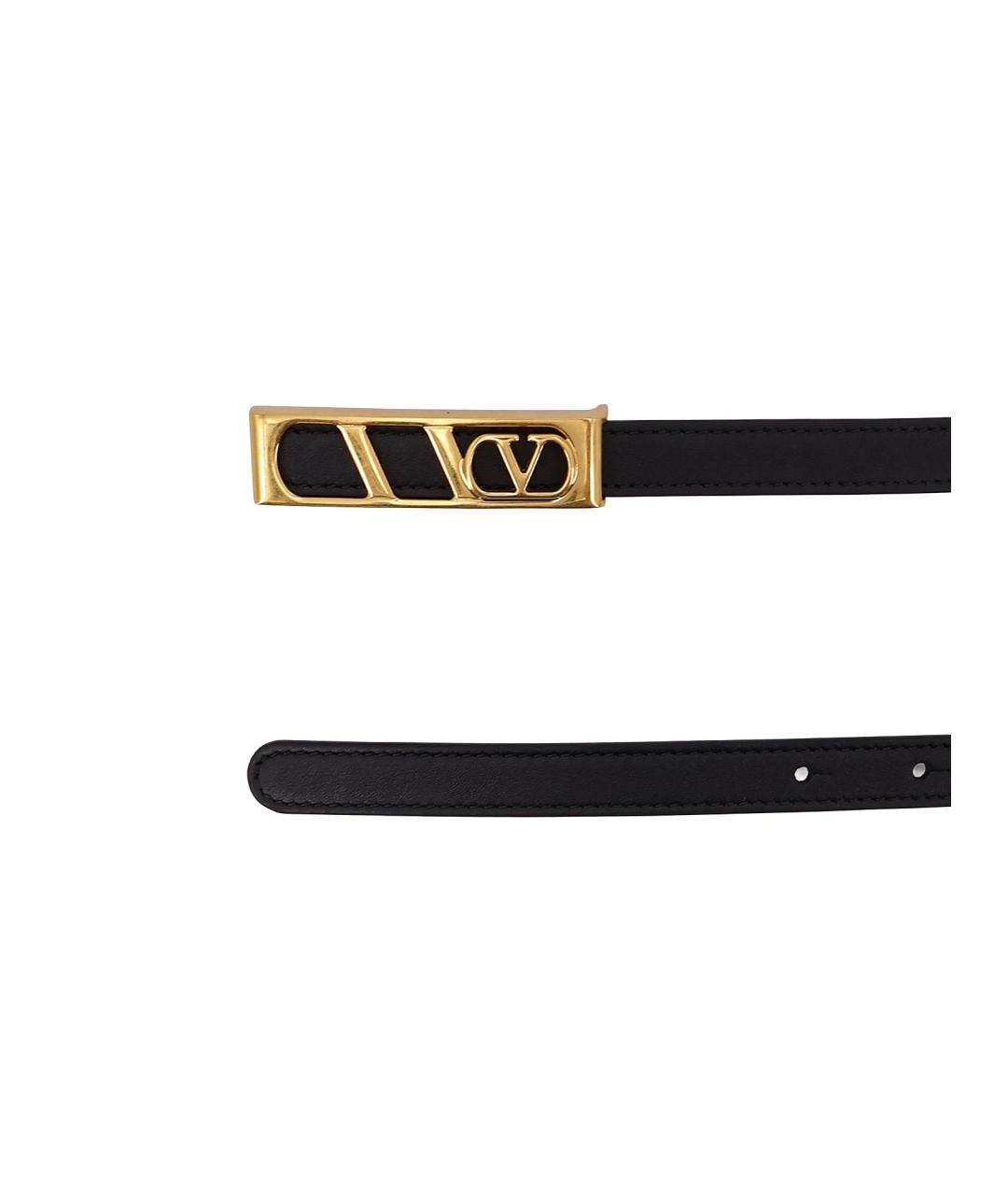 VALENTINO Черный кожаный ремень, фото 2