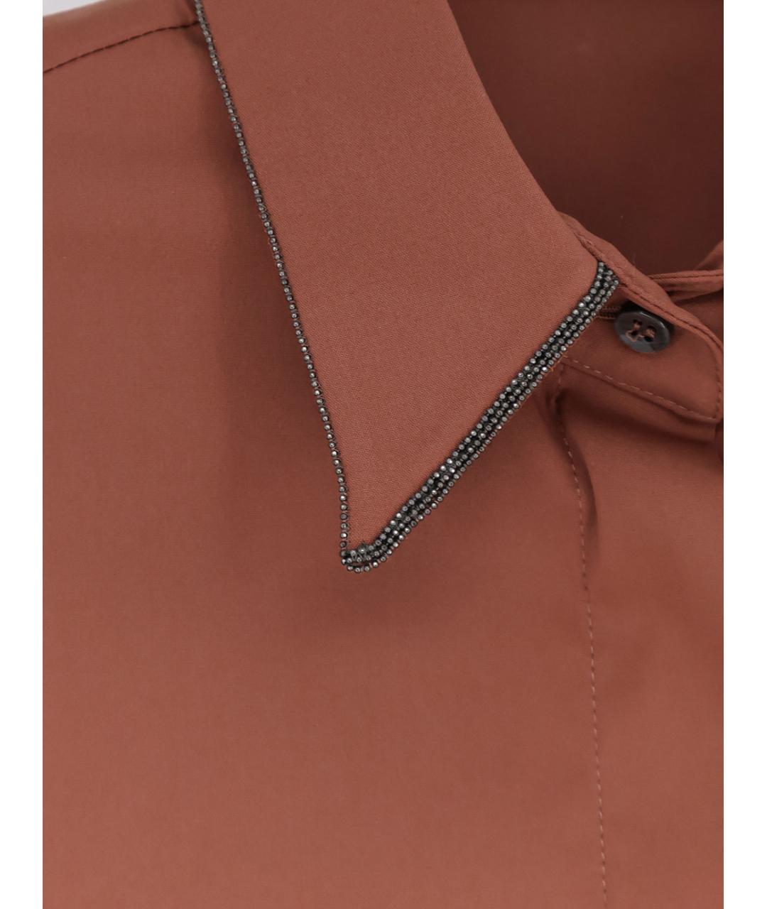 BRUNELLO CUCINELLI Коралловая хлопковая рубашка, фото 3