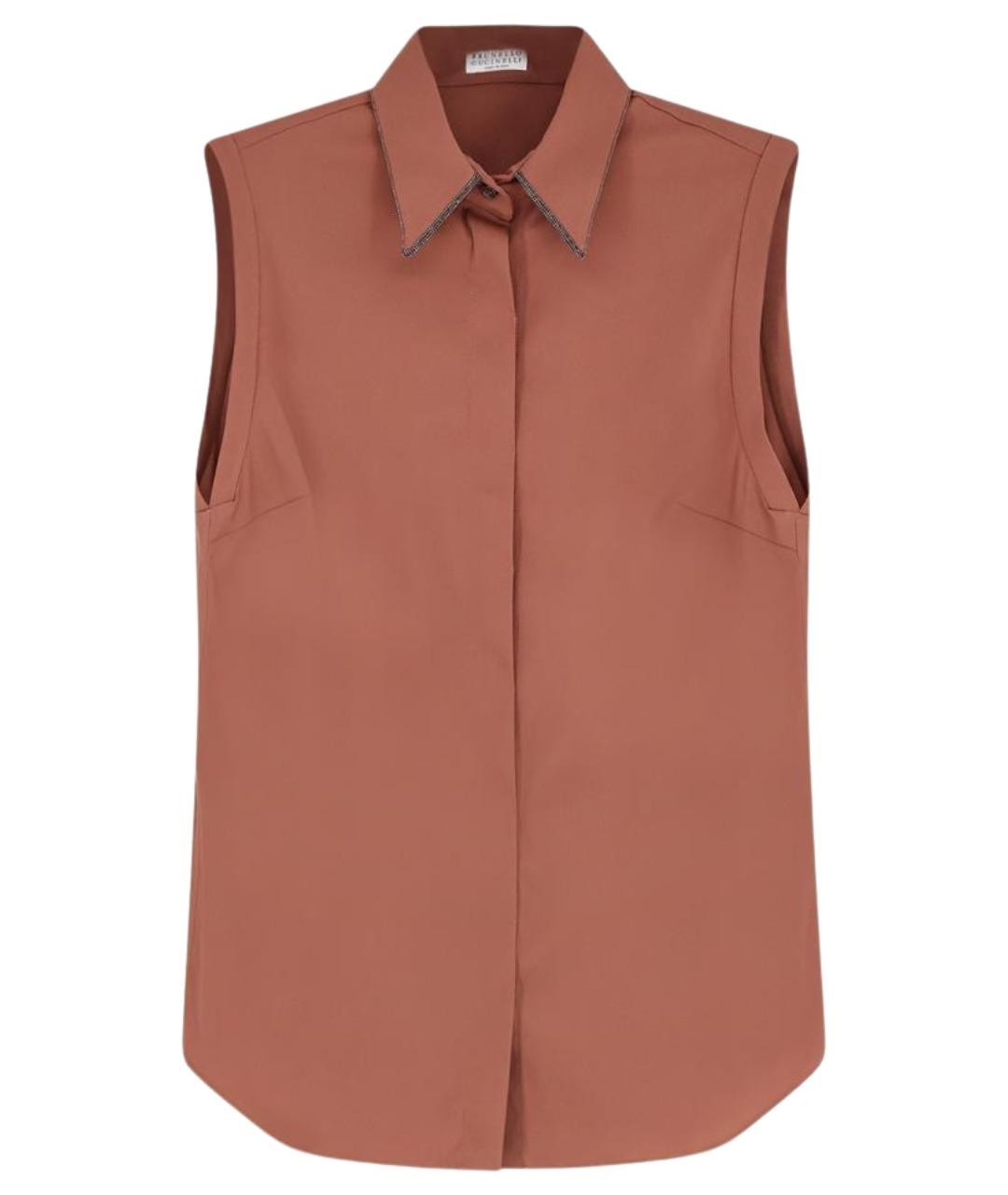 BRUNELLO CUCINELLI Коралловая хлопковая рубашка, фото 1