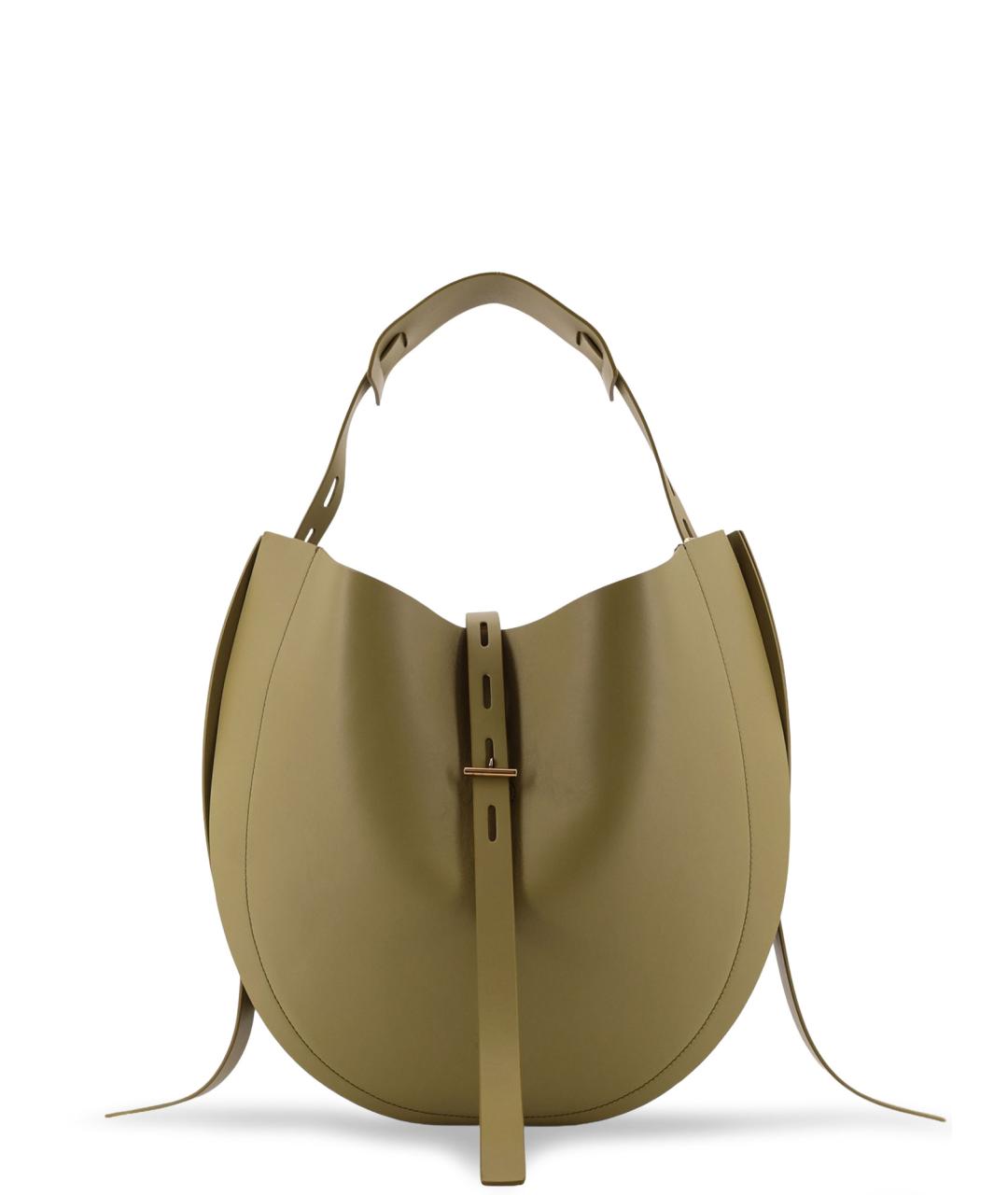 MINOBOSSI Хаки кожаная сумка тоут, фото 1