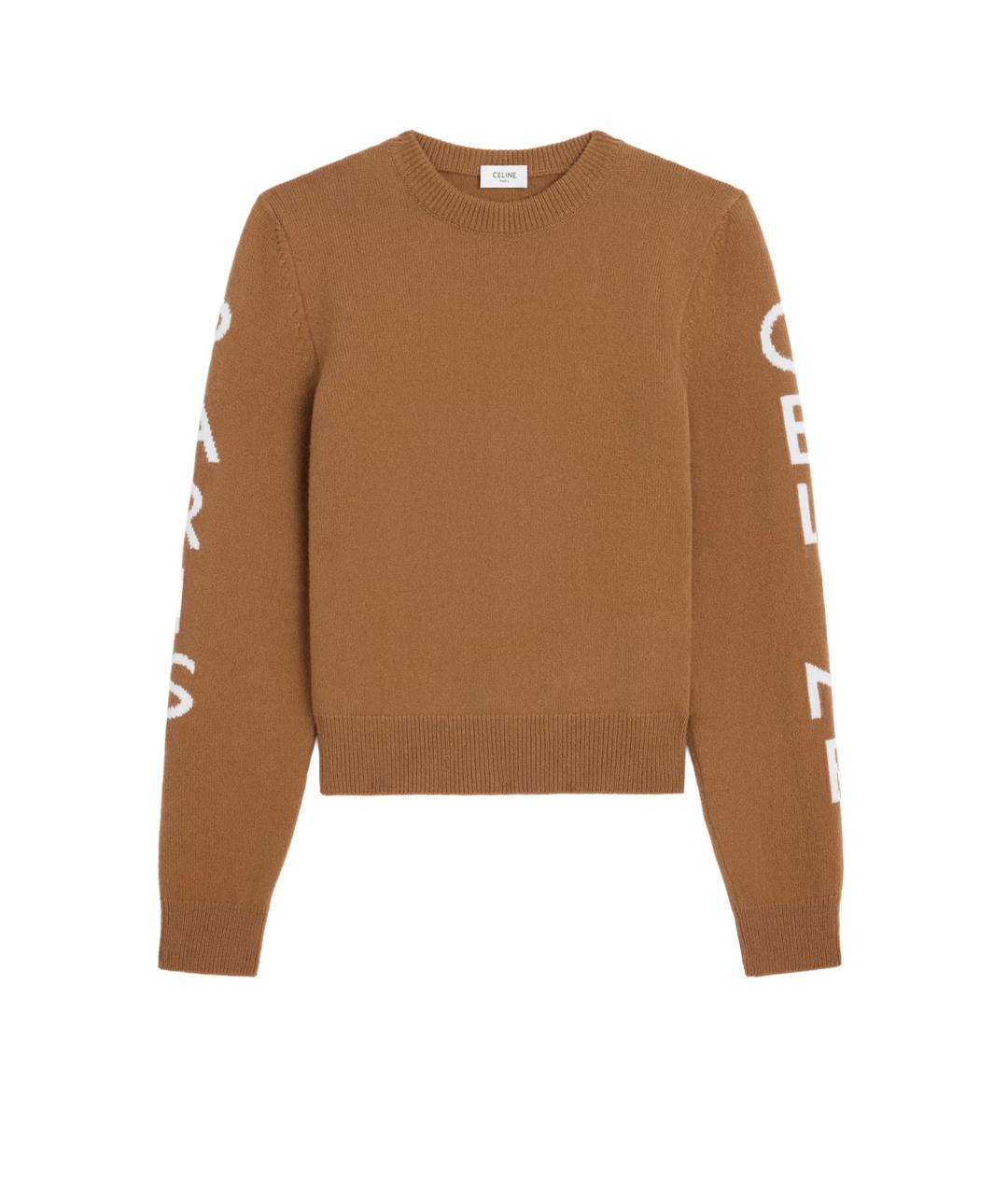 CELINE Коричневый шерстяной джемпер / свитер, фото 1