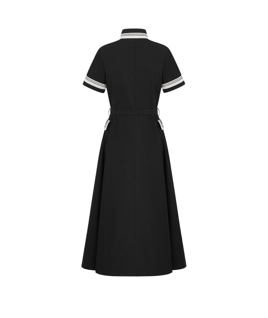 CHRISTIAN DIOR Черное хлопковое повседневное платье, фото 2