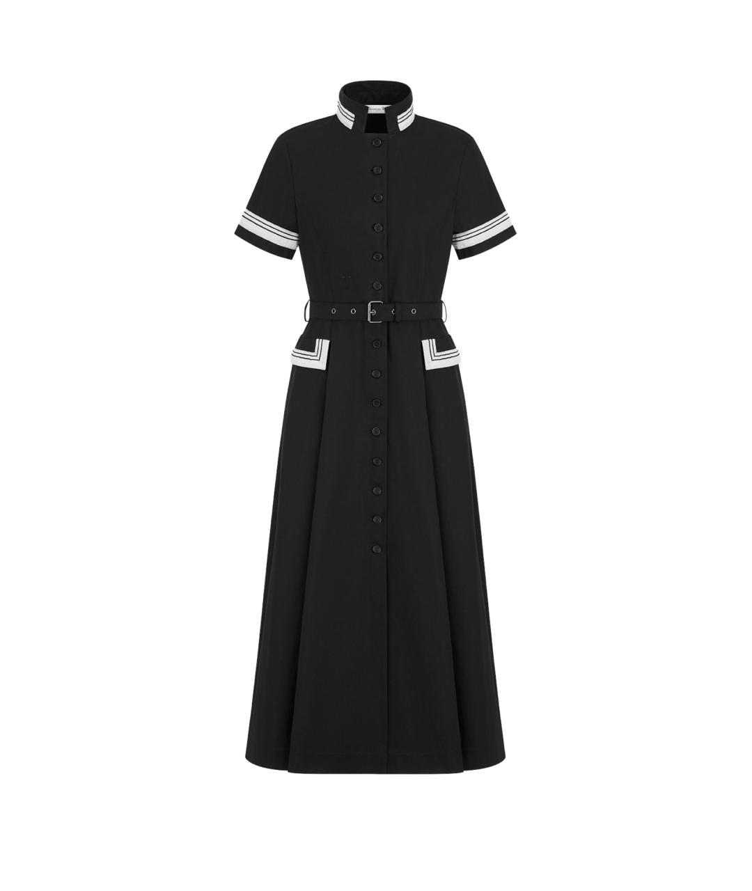 CHRISTIAN DIOR Черное хлопковое повседневное платье, фото 1