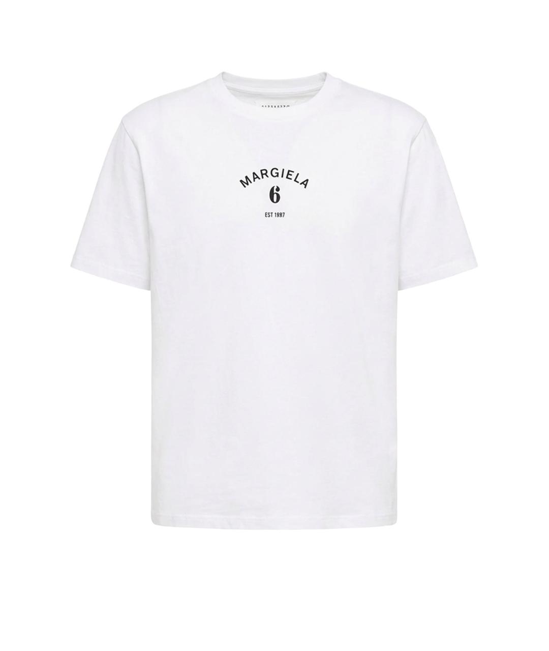 MM6 MAISON MARGIELA Белая хлопковая футболка, фото 1