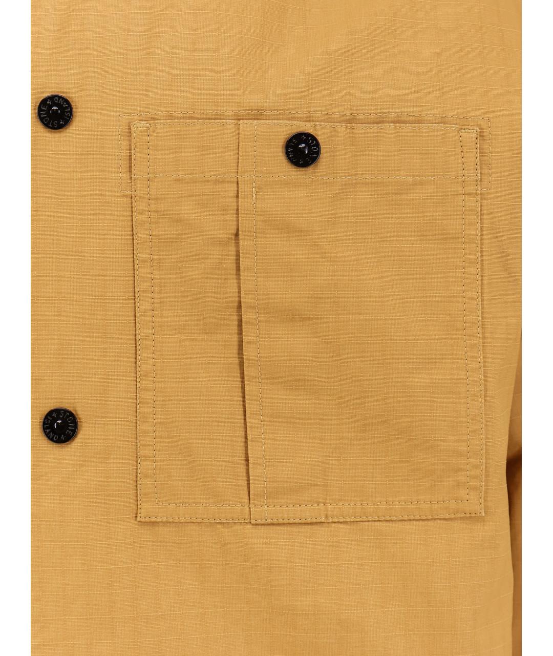 STONE ISLAND Бежевая хлопковая кэжуал рубашка, фото 3