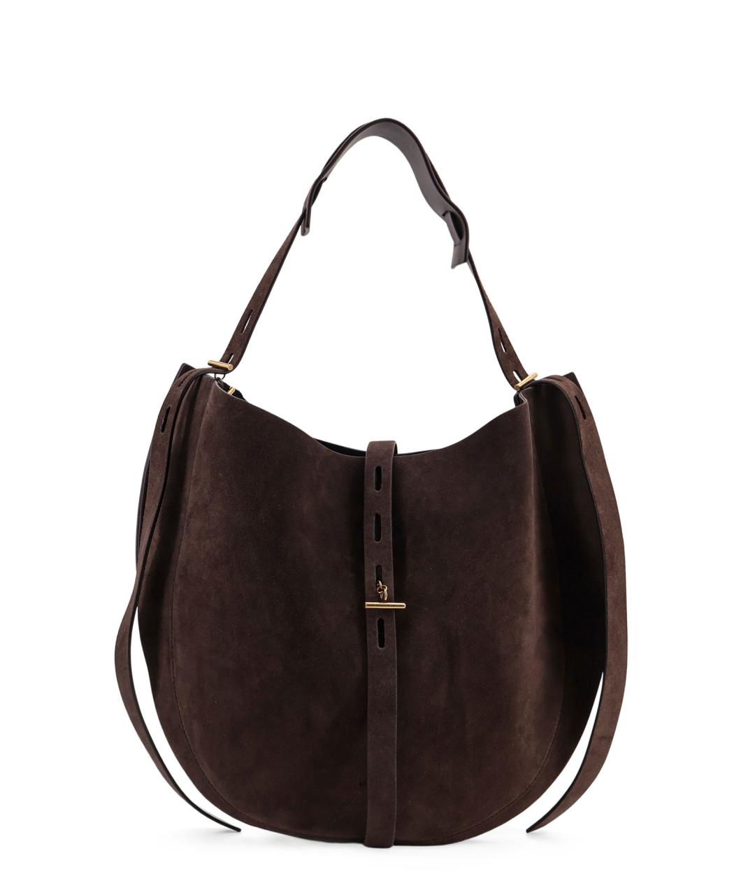 MINOBOSSI Коричневая замшевая сумка тоут, фото 1