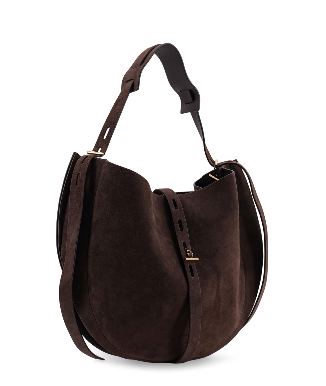 MINOBOSSI Коричневая замшевая сумка тоут, фото 3