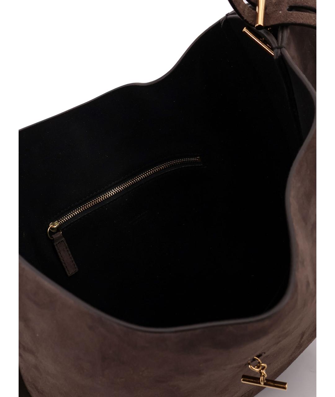 MINOBOSSI Коричневая замшевая сумка тоут, фото 4