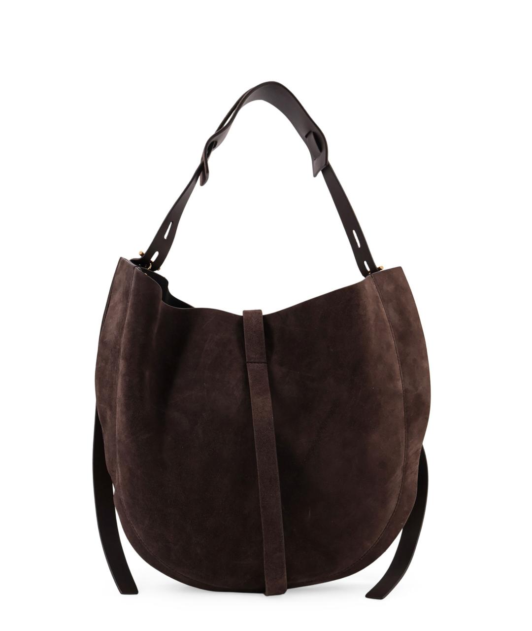 MINOBOSSI Коричневая замшевая сумка тоут, фото 2