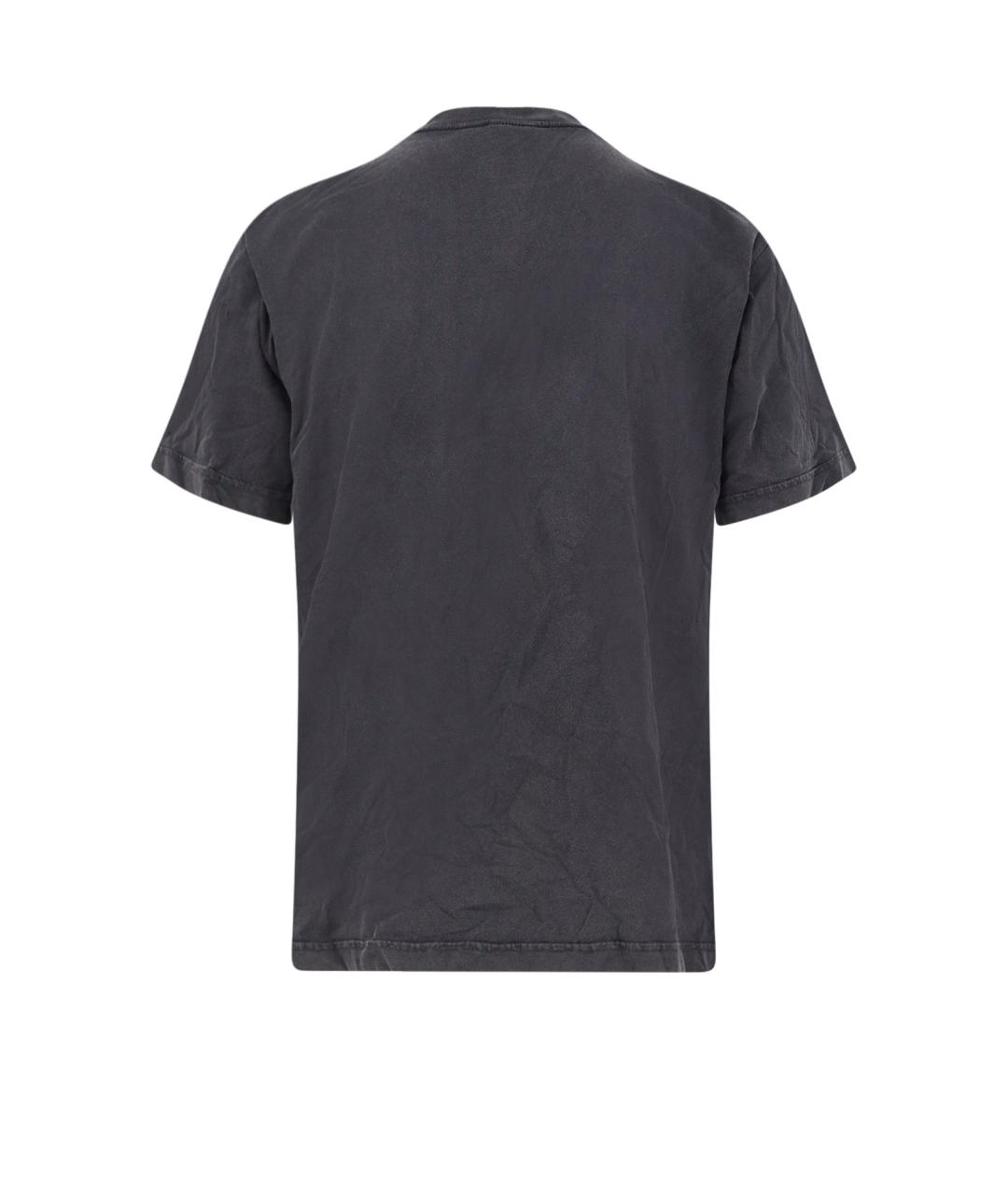 BALENCIAGA Серая хлопковая футболка, фото 2