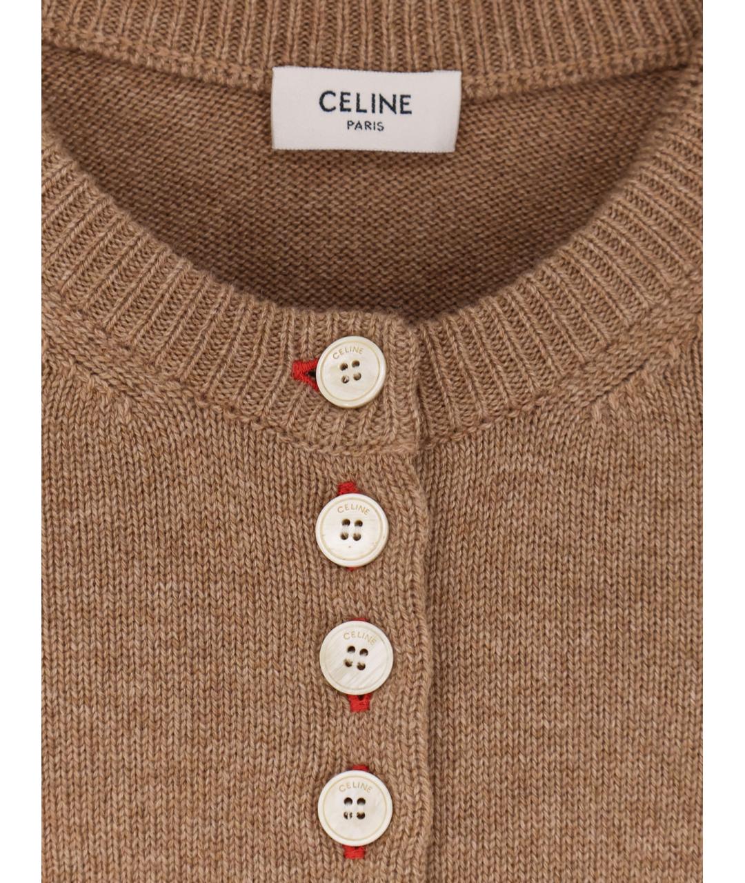 CELINE Коричневый кашемировый кардиган, фото 3