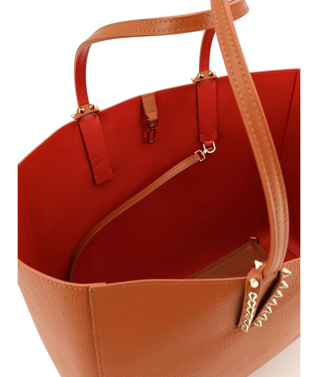 CHRISTIAN LOUBOUTIN Коричневая кожаная сумка тоут, фото 4