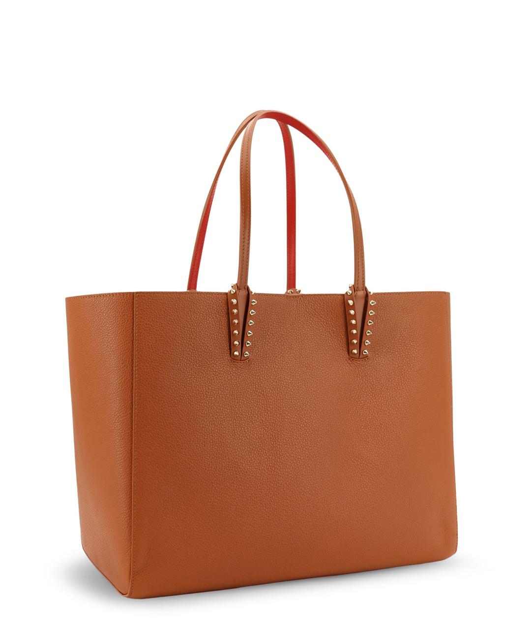 CHRISTIAN LOUBOUTIN Коричневая кожаная сумка тоут, фото 3