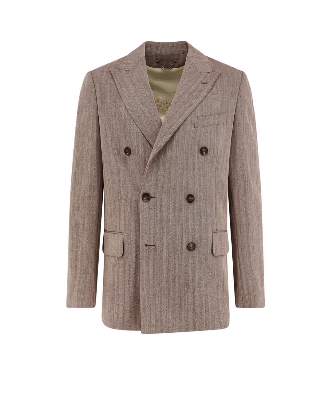 GOLDEN GOOSE DELUXE BRAND Коричневый шерстяной пиджак, фото 1