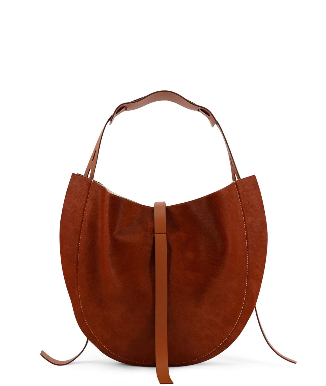 MINOBOSSI Коричневая кожаная сумка через плечо, фото 2