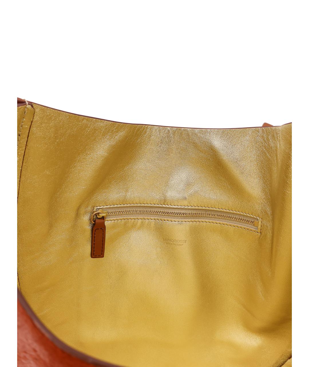 MINOBOSSI Коричневая кожаная сумка через плечо, фото 4