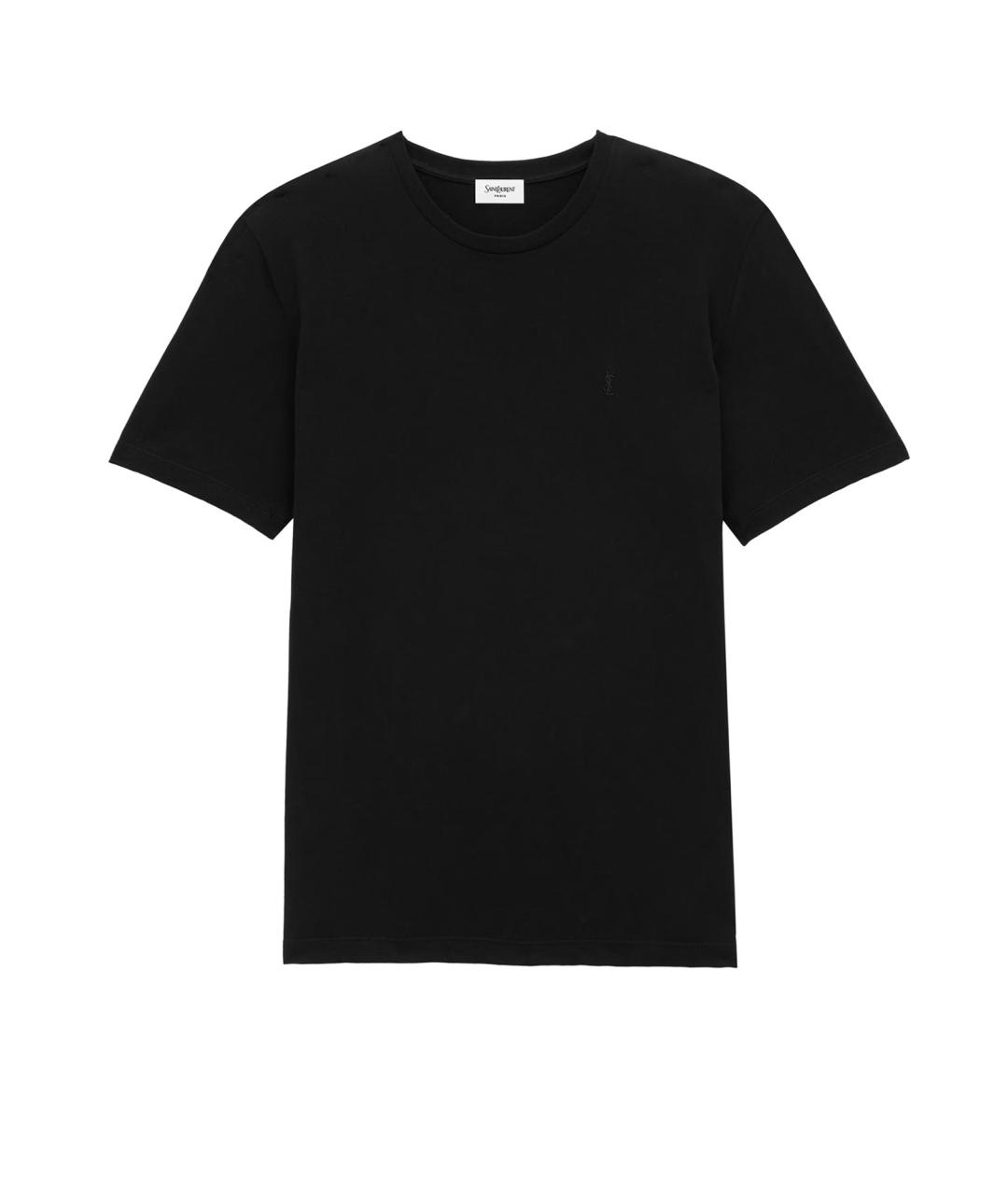 SAINT LAURENT Черная хлопковая футболка, фото 1