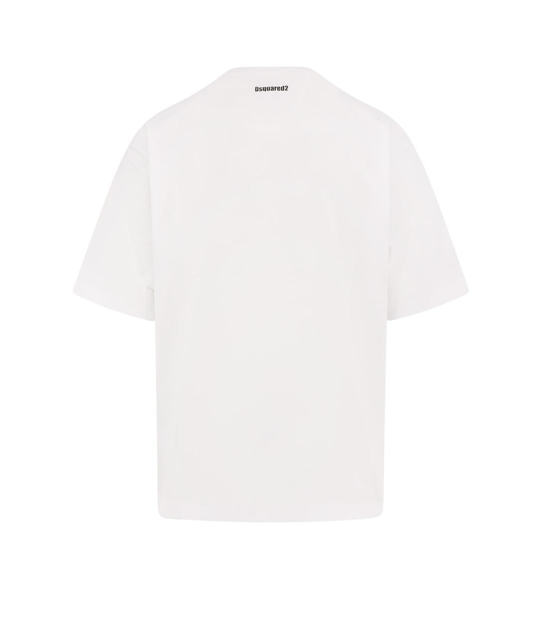 DSQUARED2 Белая хлопковая футболка, фото 2