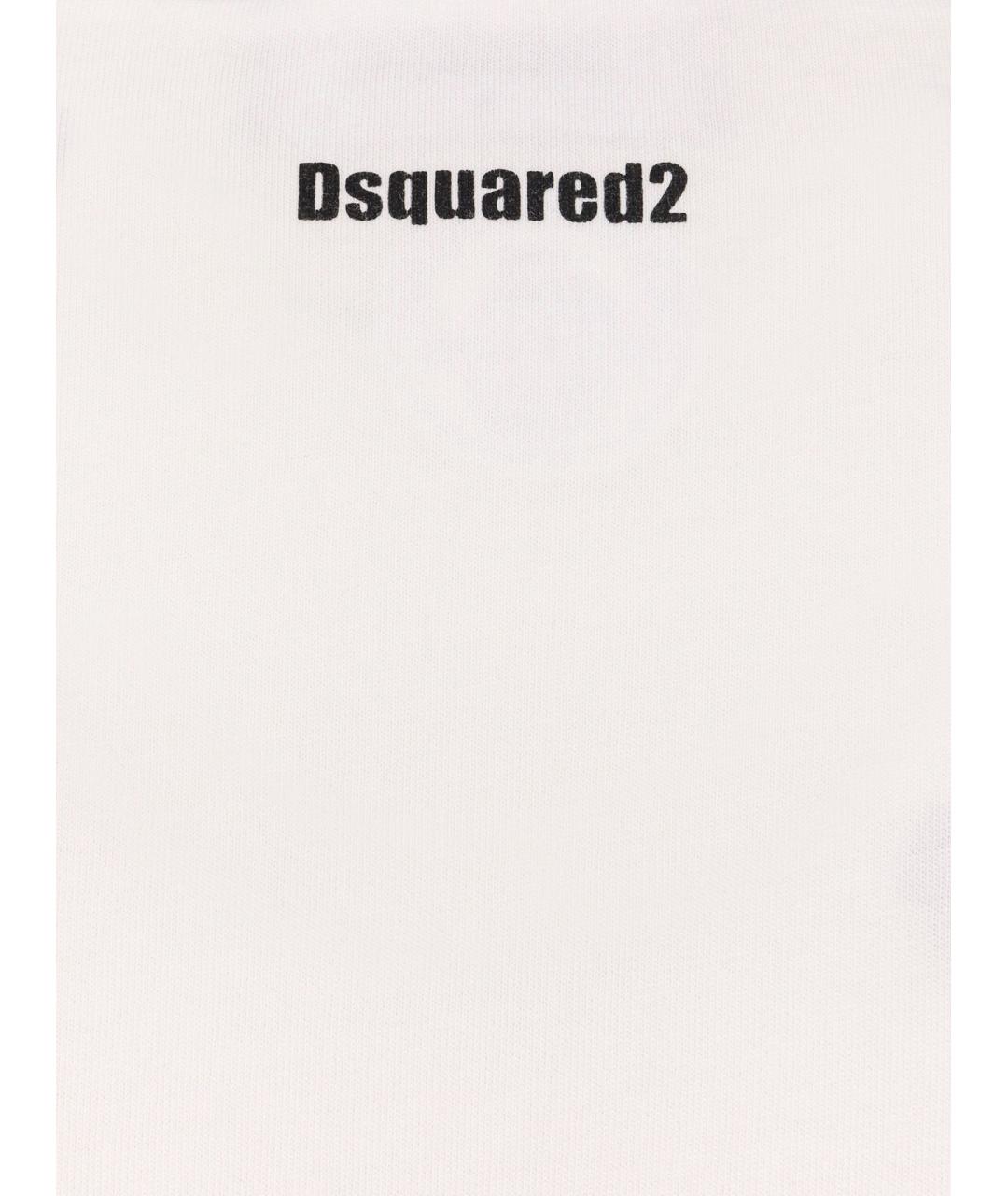 DSQUARED2 Белая хлопковая футболка, фото 3