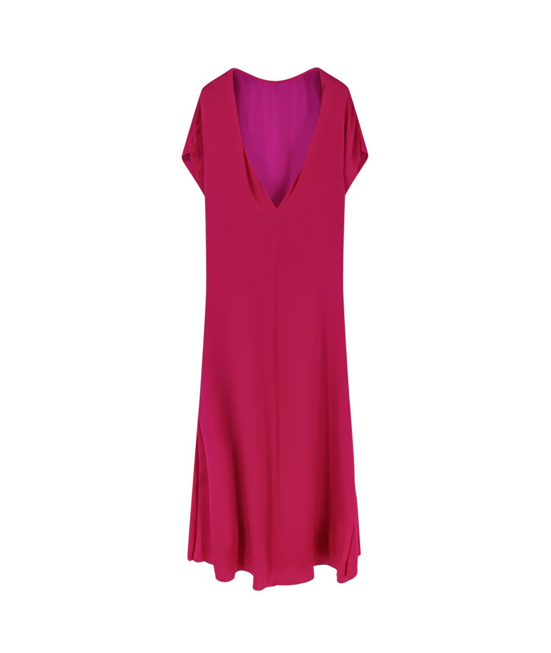 DRIES VAN NOTEN Розовое шелковое повседневное платье, фото 2