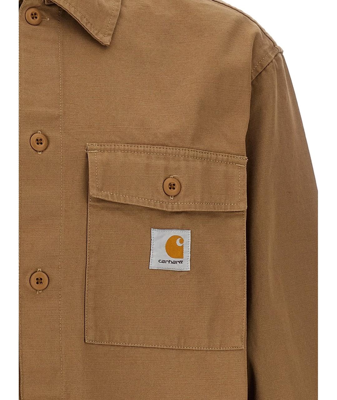 CARHARTT WIP Коричневая хлопковая кэжуал рубашка, фото 3