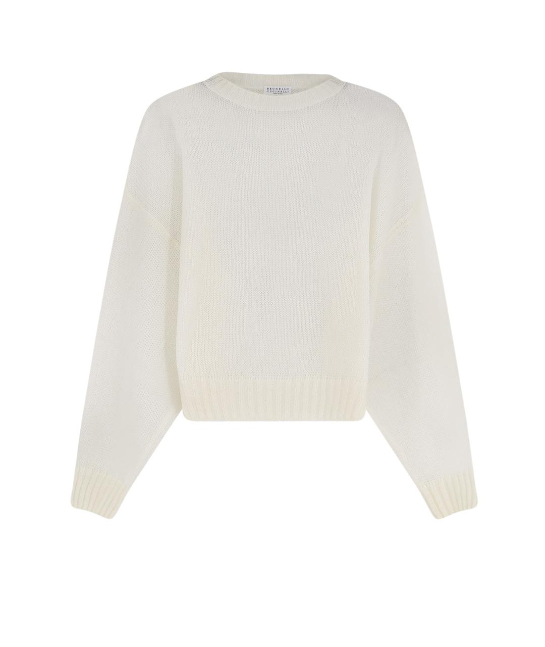 BRUNELLO CUCINELLI Белый шерстяной джемпер / свитер, фото 1